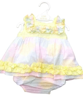 Girls Lor Miral Lemon, Pink and Blue Dress and Pants 41008
