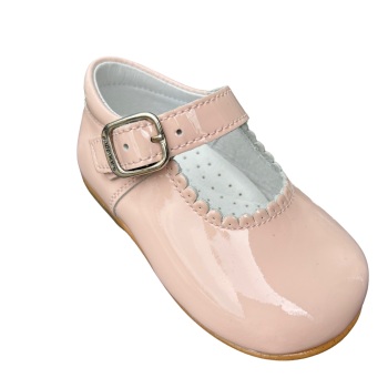 Girls Andanines Powder Pink Patent Mary Jane Shoes
