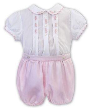 Girls Sarah Louise Heritage Collection 2 Piece Set C4500 White and Pink