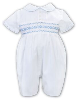 SS24 Sarah Louise Romper 013173 White and Blue