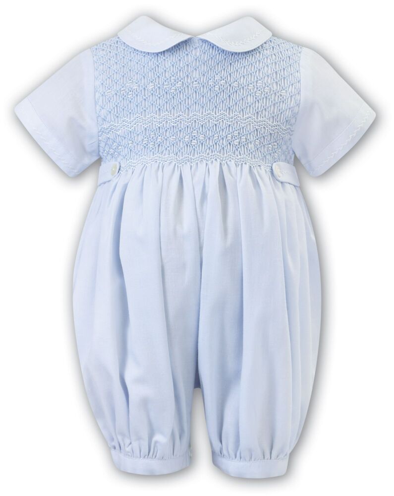 Boys Sarah Louise Romper 013178 Blue and White