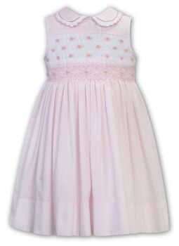 SS24 Girls Sarah Louise Dress 013201 Pink and White