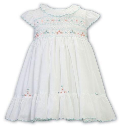 SS24 Girls Sarah Louise Dress 013208 Ivory and Mint