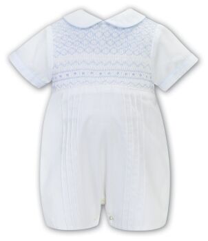 SS24 Sarah Louise Romper 013220 White and Blue