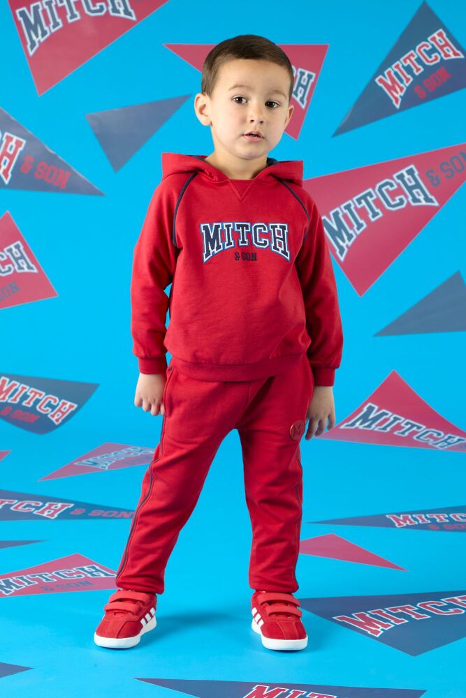 PRE ORDER AW24/25 Boys Mitch & Son Benny Tracksuit MS24505 - Chilli Red