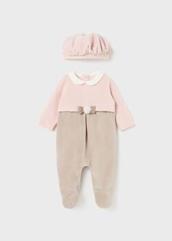 PRE ORDER AW24/25 Girls Mayoral Babygrow and Hat 2782 Blush 11