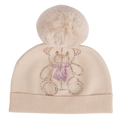 PRE ORDER AW24/25 Girls ADee Sabrina Pom Pom Hat W243925 Beige