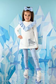 PRE ORDER AW24/25 Girls ADee Pearl Top and Leggings Set W241501 Snow White
