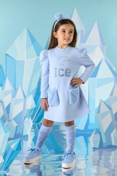 PRE ORDER AW24/25 Girls ADee Poppy Dress W241702 Iced Blue