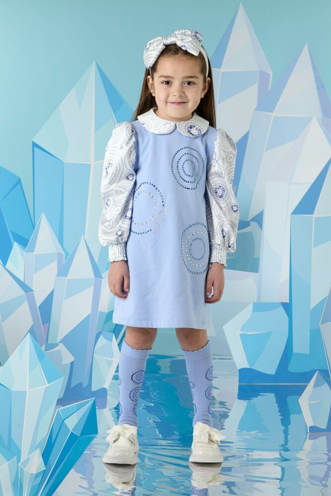 PRE ORDER AW24/25 Girls ADee Prya Dress W241703 Iced Blue