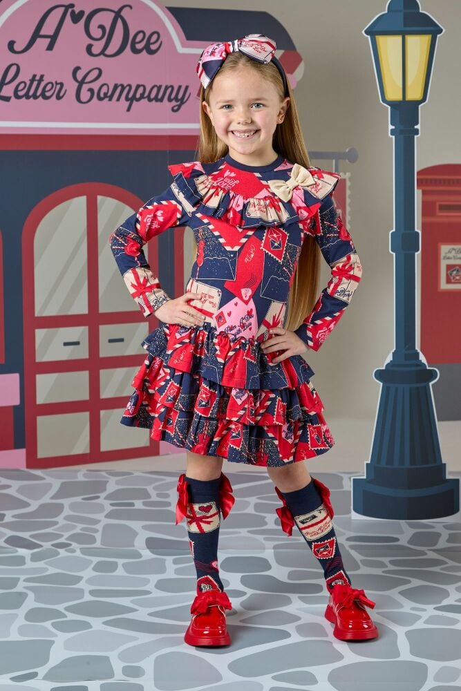 PRE ORDER AW24/25 Girls ADee Regina Dress W242704 Dark Navy