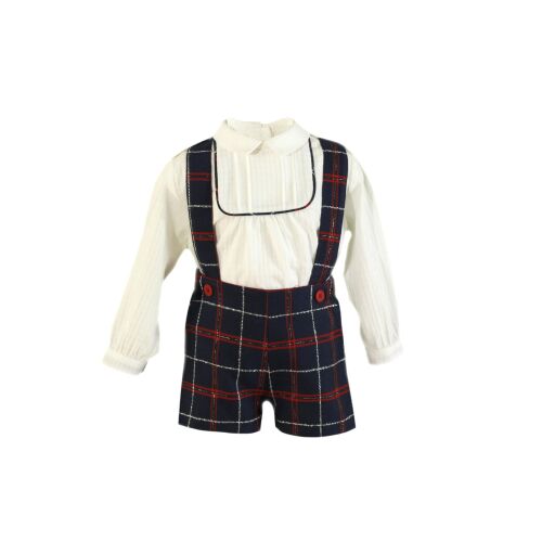 PRE ORDER AW24/25 Boys Miranda Tartan Set 130 Navy