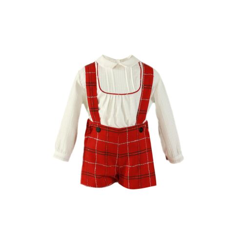 PRE ORDER AW24/25 Boys Miranda Tartan Set 130 Red