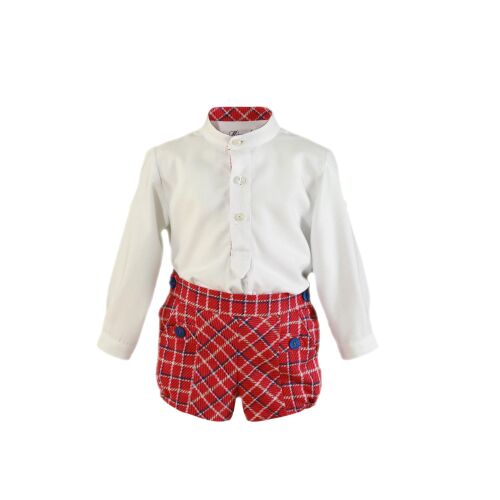 PRE ORDER AW24/25 Boys Miranda Tartan Set 138 Fuscia