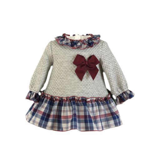 PRE ORDER AW24/25 Girls Miranda Burgundy, Grey and Navy Dress 508