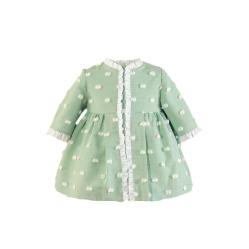 PRE ORDER AW24/25 Girls Miranda Green and White Dress 125