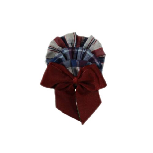 PRE ORDER AW24/25 Girls Miranda Burgundy, Grey and Navy Headpiece 609