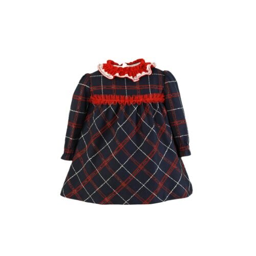 PRE ORDER AW24/25 Girls Miranda Tartan Dress 129 Navy