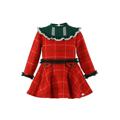 PRE ORDER AW24/25 Girls Miranda Tartan Dress 229 Red