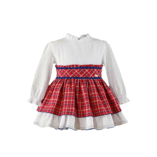 PRE ORDER AW24/25 Girls Miranda Tartan Dress 238 Fuscia