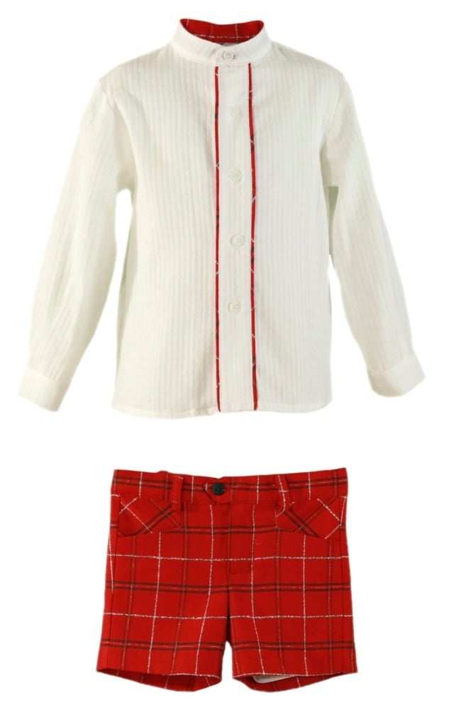 PRE ORDER AW24/25 Boys Miranda Tartan Set 230 Red