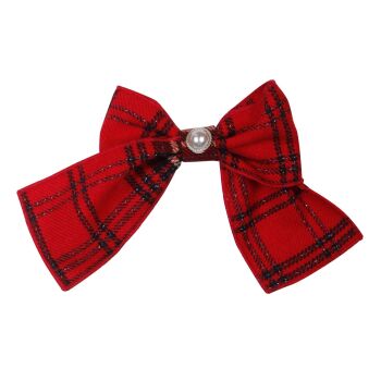 Girls Naxos Red Tartan Hair Clip L6