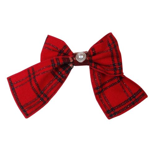 Girls Naxos Red Tartan Hair Clip L6