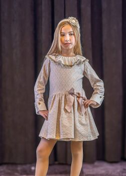 Girls Rochy Pink and Camel Dress 24116