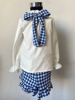 Girls Basmarti Royal Blue and White Short Set 24931