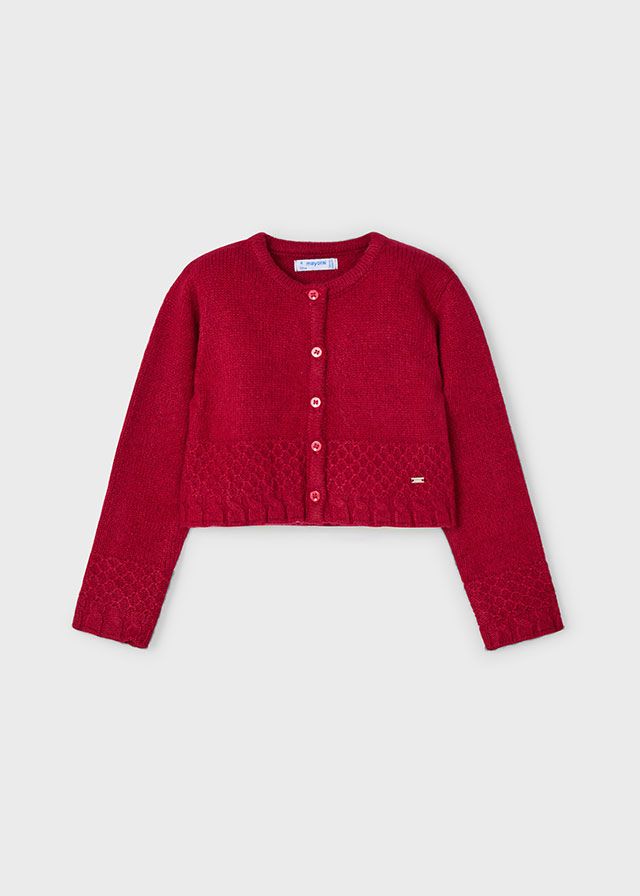 Girls Mayoral Cardigan 4361 Cherry 36