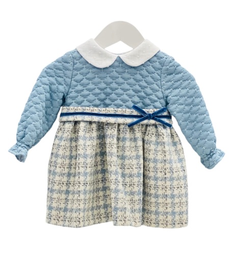 Girls Basmarti Blue and Cream Dress 24501