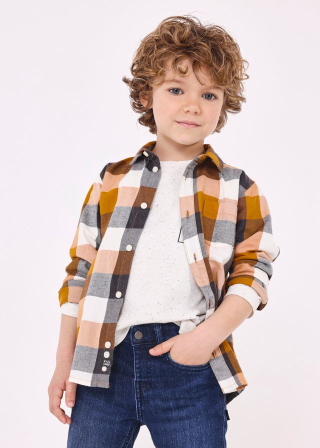 Boys Mayoral Shirt 4111 Ochre 66