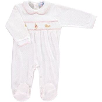 Peter Rabbit Collection Mini la Mode Flopsy Bunny Smocked Footsie PR-SLBC105A - Pink Spot