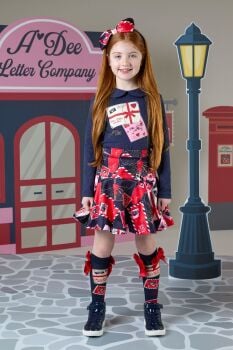 Girls ADee Roxy Top and Skirt Set W242505 Navy