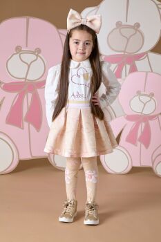 Girls ADee Star Top and Skirt Set W243512 Beige