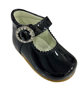 Girls Andanines Navy Patent Shoes 171822