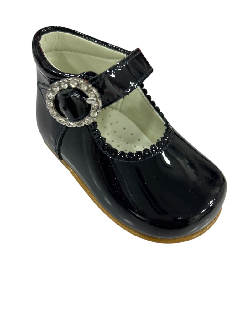 Girls Andanines Navy Patent Shoes 171822