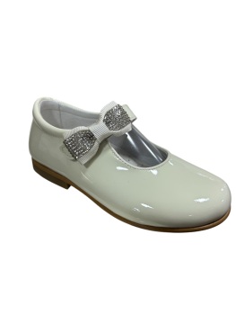 Girls Andanines Cream Patent Shoes 152848