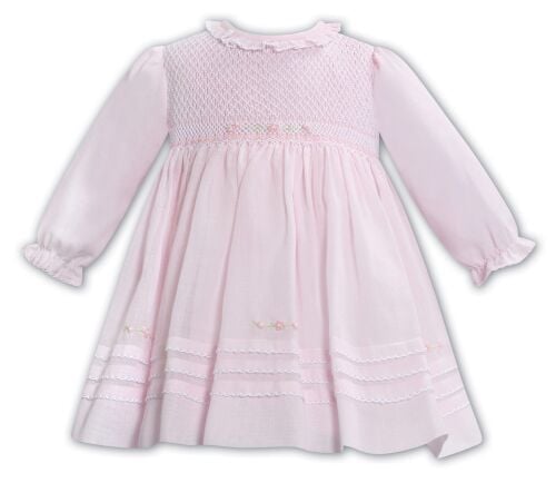 Girls Sarah Louise Dress 013353 Pink and White