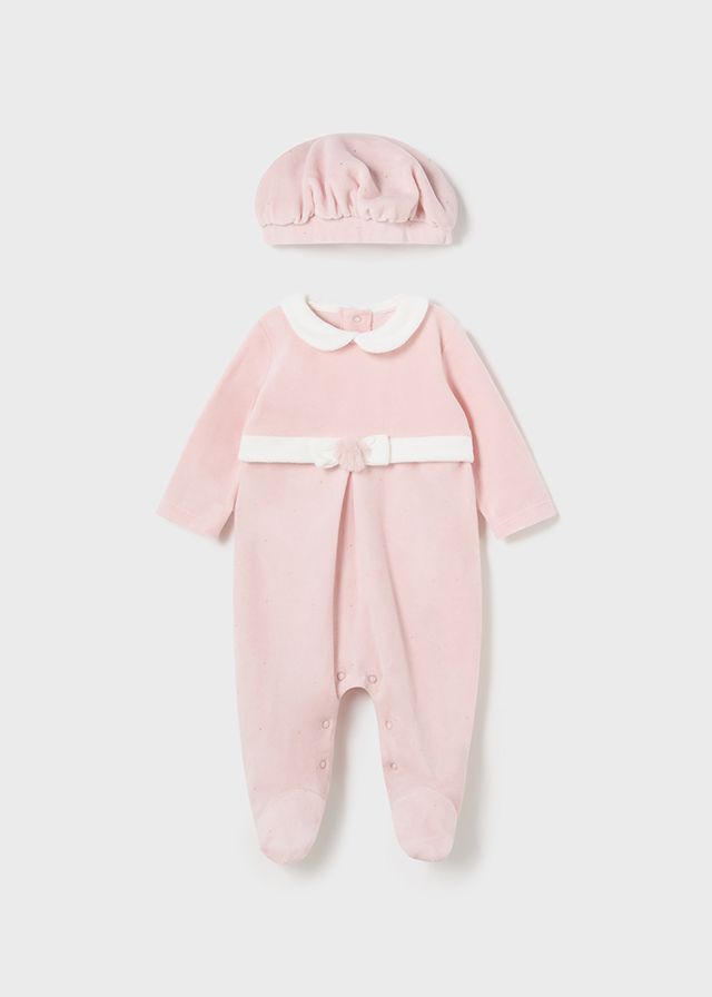 Girls Mayoral Babygrow and Hat 2782 Pink