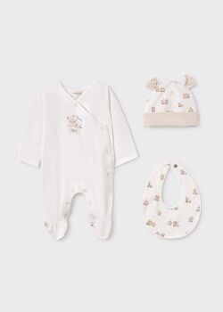 PRE ORDER SS25 Unisex Gift Set - Babygrow, Hat and Bib 9907