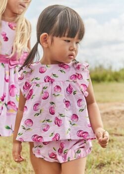 PRE ORDER SS25 Girls Mayoral Top and Shorts Set 1238 Mauve 18