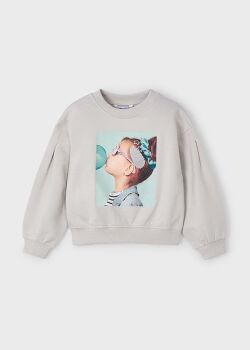 Girls Mayoral Sweater 3401 Cement 90