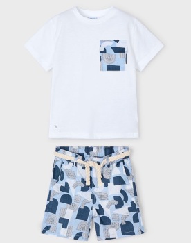 PRE ORDER SS25 Boys Mayoral T Shirt and Shorts Set 3032 3221