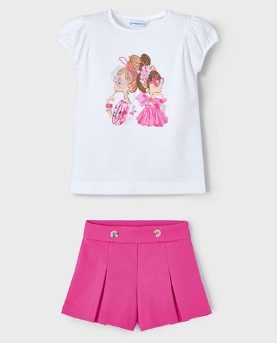 PRE ORDER SS25 Girls Mayoral Top and Shorts Set 3003 3201