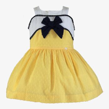 PRE ORDER SS25 Girls Miranda Lemon, White and Navy Dress 241