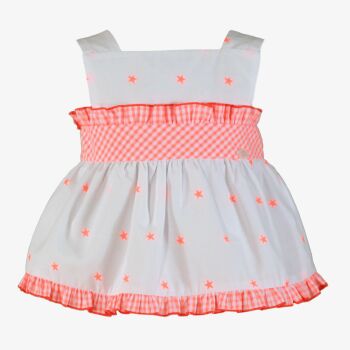 PRE ORDER SS25 Girls Miranda Bright Orange and White Top and Shorts Set 242