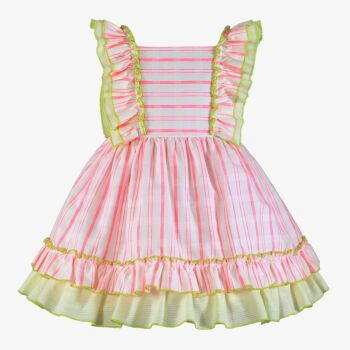 PRE ORDER SS25 Girls Miranda Coral and Lime Dress 252