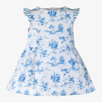 SS25 Girls Miranda Blue and White Dress 512