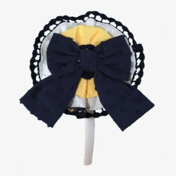 SS25 Girls Miranda Lemon, White and Navy Headpiece 241DP